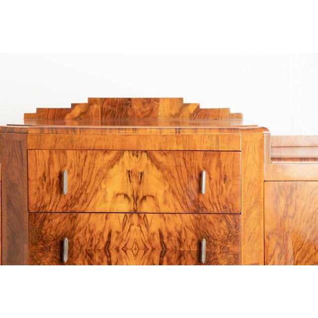 Large Art Deco Figured Walnut Sideboard For Sale - Image 6 of 14