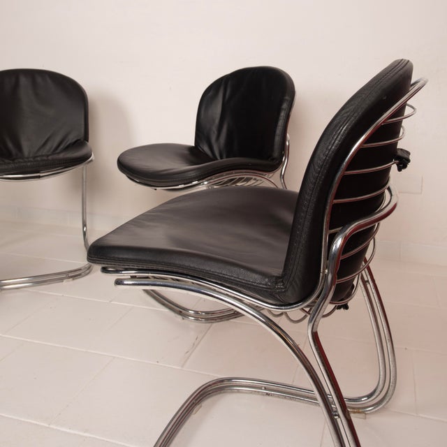 Black Sabrina Chairs by Gastone Rinaldi for Rima Padova, 1970s, Set of 4 For Sale - Image 8 of 18