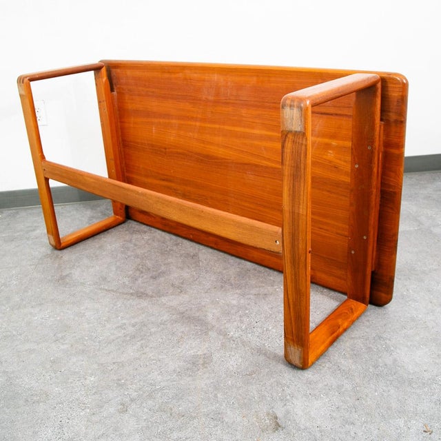 Mid Century Danish Modern Coffee Table Solid Teak Kd Denmark Large Wide Planked For Sale - Image 11 of 12