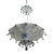 Vintage double-layered inverted umbrella-shaped chandelier with bells, white/blue, Arabic-style design. The umbrella top...