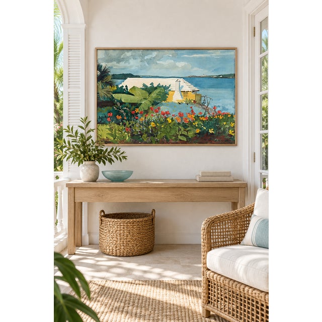 Traditional 1899 Vintage Coastal Landscape Art Print, Bermuda by Winslow Homer - 36" X 24" For Sale - Image 3 of 8