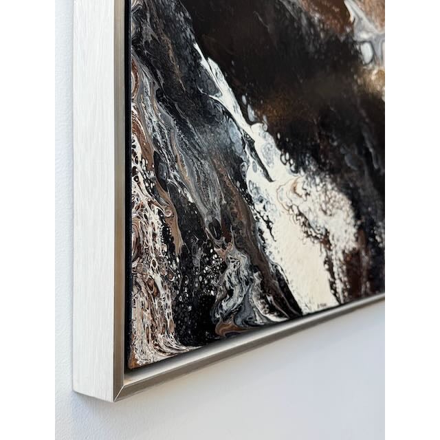 Black Vintage Richard Mann "Black and White" Painting For Sale - Image 8 of 10
