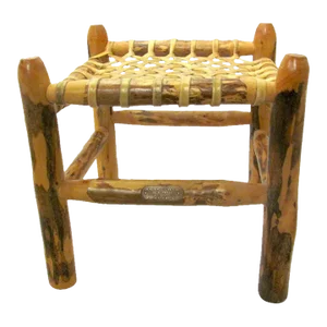 Hand Made Log And Sinew Footstool