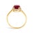 Early 21st Century 10K Yellow Gold Red Ruby and 1/10 Cttw Diamond Halo Ring For Sale - Image 5 of 7