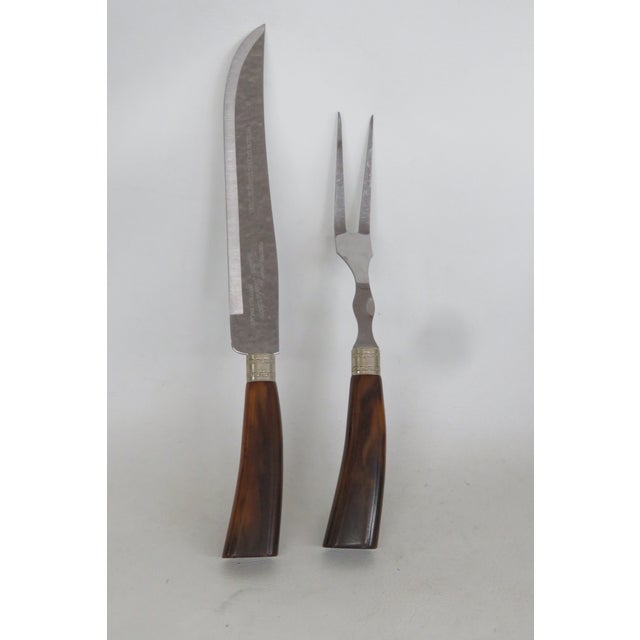 Westall Richardson Sheffield Stainless Steel Carving Knife Fork 2pc Pair 5147b For Sale - Image 14 of 17