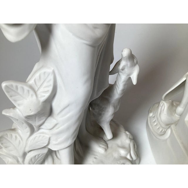Early 21st Century White Porcelain Parian Figures- a Pair For Sale - Image 9 of 12