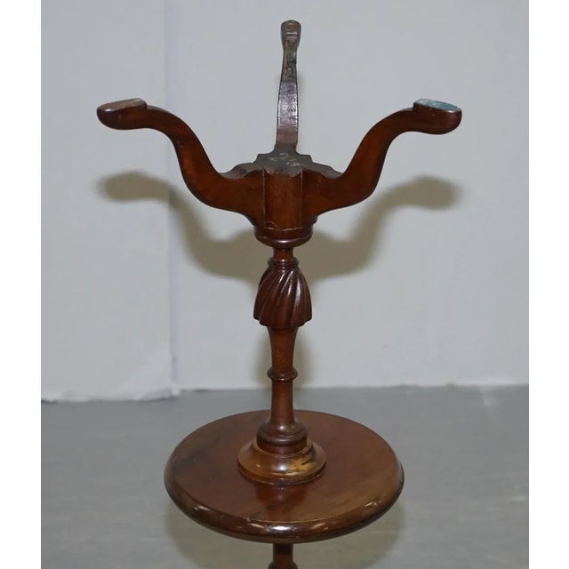 Gold Hardwood Sheraton Revival Tripod Side Tables, Set of 2 For Sale - Image 8 of 18