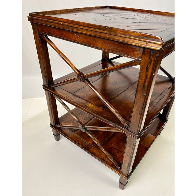 Theodore Alexander Castle Bromwich Parquetry Three-Tier Side Table For Sale - Image 13 of 14