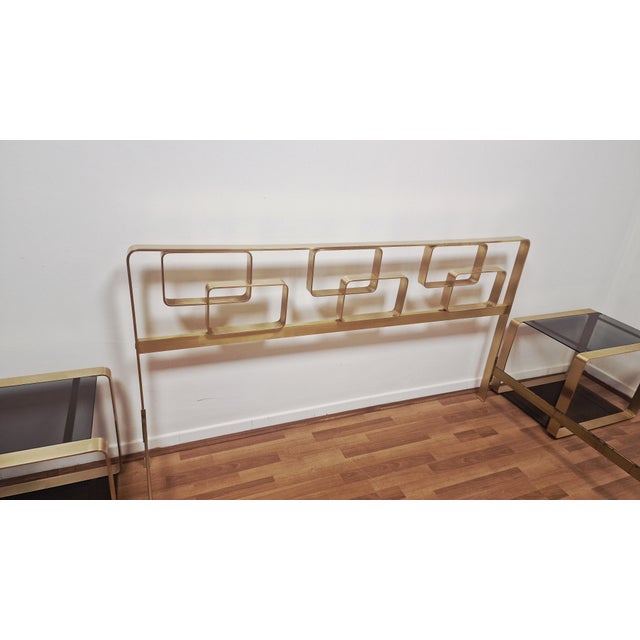 Vintage Brass Bedroom Set, 1970s, Italy, Set of 3 For Sale - Image 6 of 15