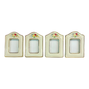 1950s Boho Chic Americana Petite Ceramic Picture Frames - Set of 4.