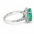 Late 20th Century Estate Platinum Natural Emerald & Diamond Halo Cocktail Ring, Size 6.75 For Sale - Image 4 of 5