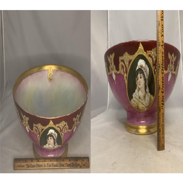 Antique Limoges Punch Bowl: T&V Hand-Painted Royalty Portraits, Signed 1903 For Sale - Image 10 of 10