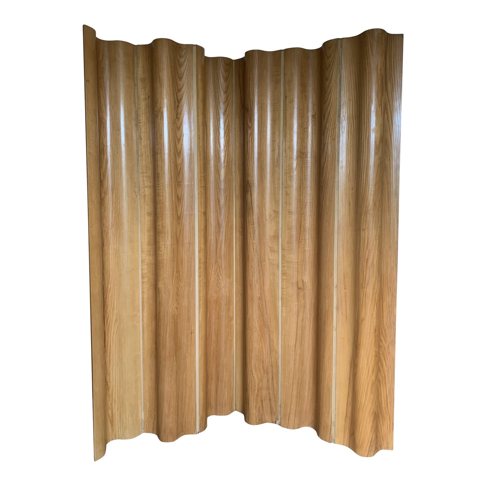 Early 1946 55 Eames 6 Panel Screen Fsw 6 Calico Ash With Canvas 1st Generation Chairish