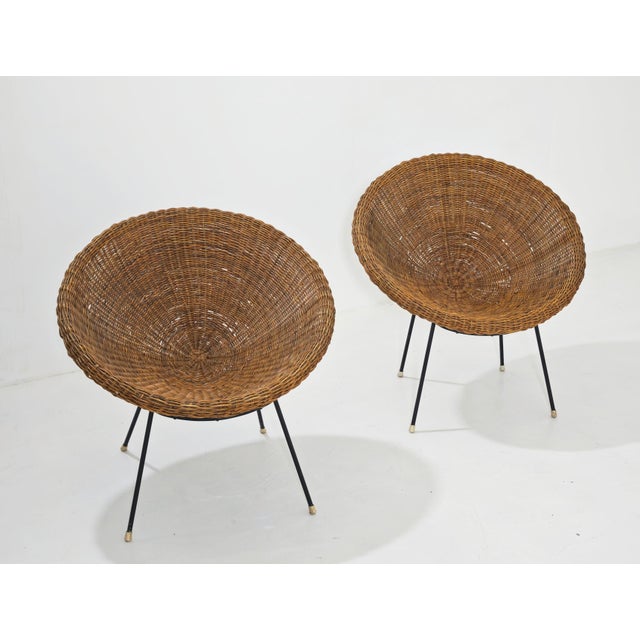 Mid-Century Modern Wicker Armchairs by Design Italia, 1950s, Set of 2 For Sale - Image 14 of 18