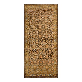 Brown Tribal Herati Pattern Antique Malayer Rug For Sale