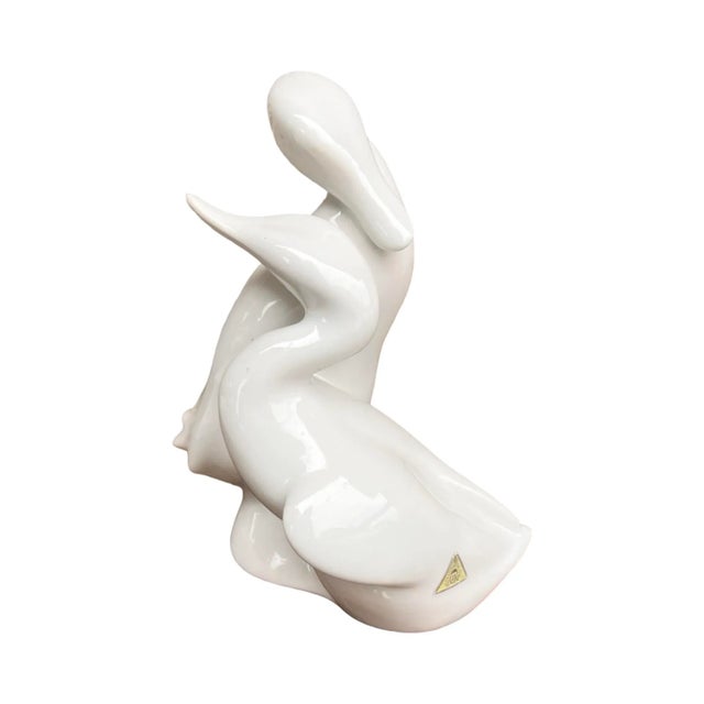 Pair of Ducks Figurine Jaroslav Ježek, Royal Dux, Czechoslovakia, 1960s Brussels Style For Sale - Image 9 of 11