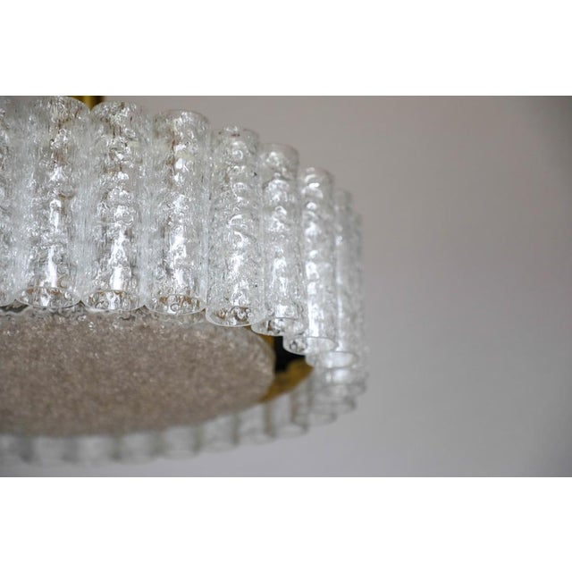 Vintage Ice Glass Tube Pendant Lamp from Doria Leuchten, Germany, 1970s For Sale - Image 6 of 18
