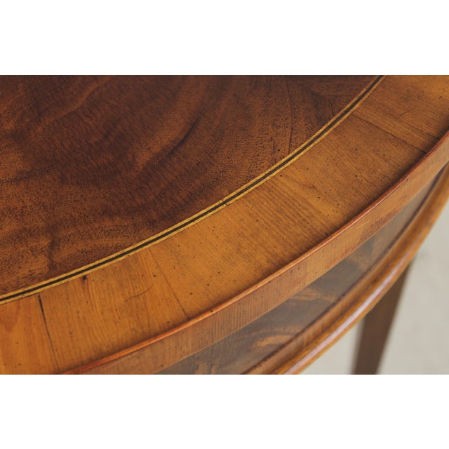 Hekman Mahogany Inlaid Demilune Table For Sale In Philadelphia - Image 6 of 14