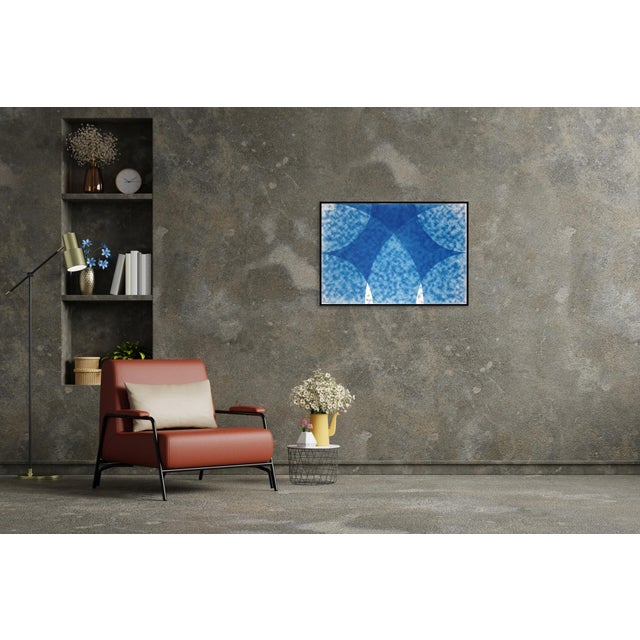 2020s 2026, Abstract Astronomy, Handmade Cyanotype Monotype in Blue, Parting of the Sky on Watercolor Paper For Sale - Image 5 of 8