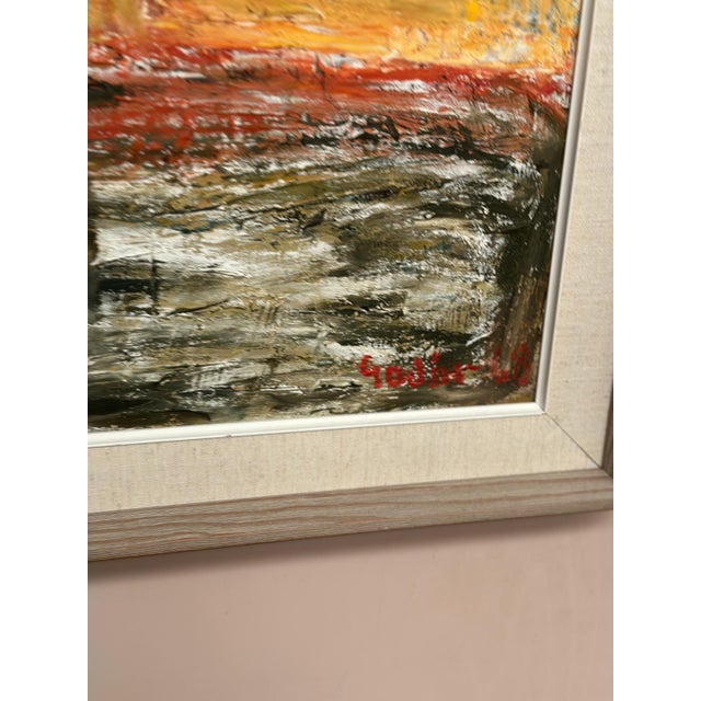 Ragnar Godin, Abstract Landscape, 1968, Oil Painting on Panel, Framed For Sale - Image 7 of 18