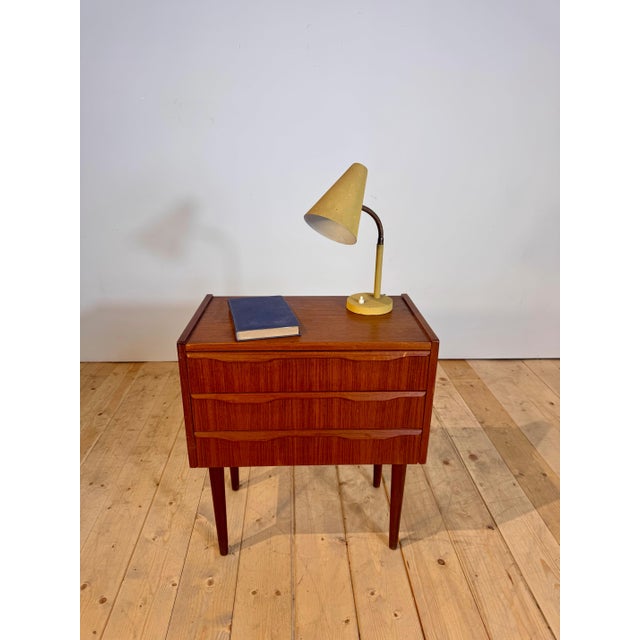 Danish Teak Nightstand with 3 Drawers, 1960s For Sale - Image 3 of 7