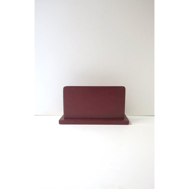 French Leather Mail Desk Holder, Cartier Style, Mid-20th Century, France For Sale - Image 9 of 11