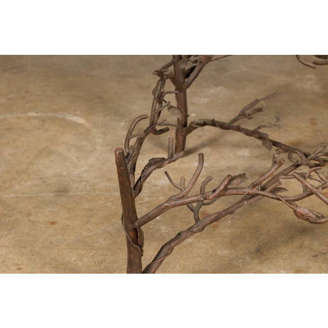 Midcentury French Iron Twig Coffee Table Base with Cross Stretcher For Sale - Image 12 of 12