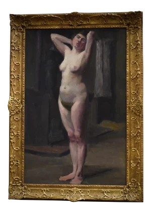 Early 20th C French Nude Portrait Painting