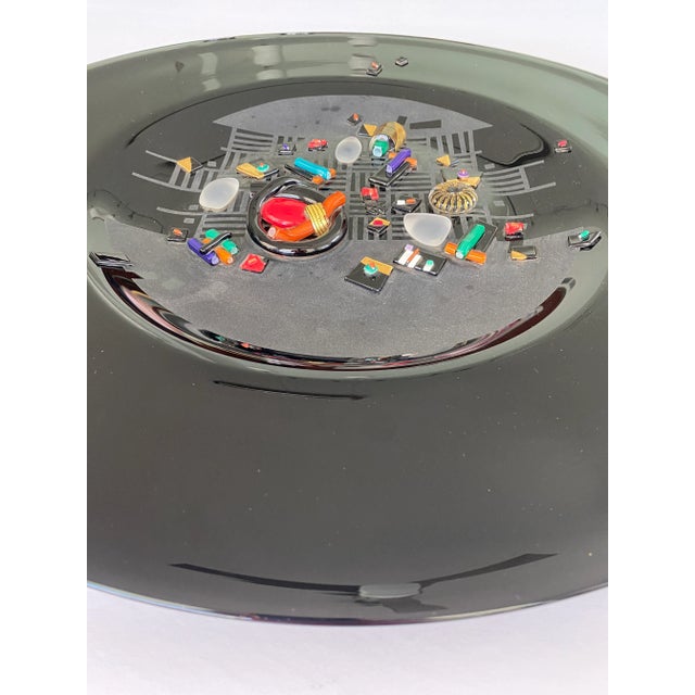 1998 Large David Garcia Glass Charger Plate, Signed For Sale - Image 4 of 12