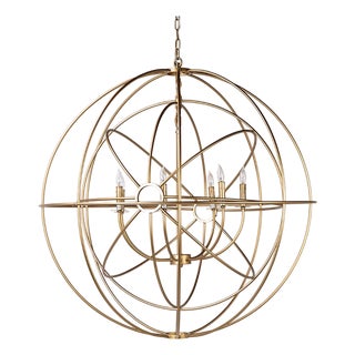 Modern Marco Brass Orb Chandelier For Sale
