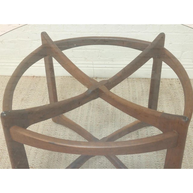 Wood Styled After 1960s Adrian Pearsall Rare Sculptural Walnut & Glass Dining Table For Sale - Image 7 of 12