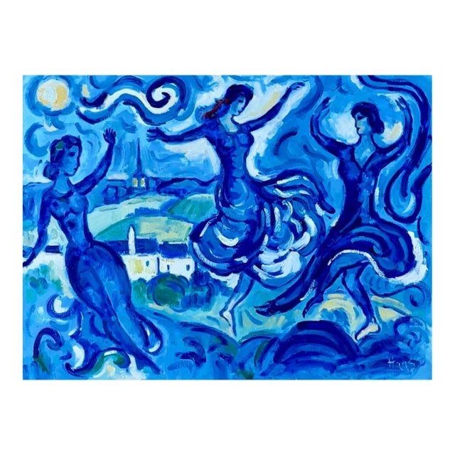 Moon Dancers – Original Oil Painting of Female Figures For Sale