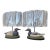 Early 20th Century Hand-Carved Duck Decoy Lamps With Custom Ticking Stripe Shades – Pair For Sale