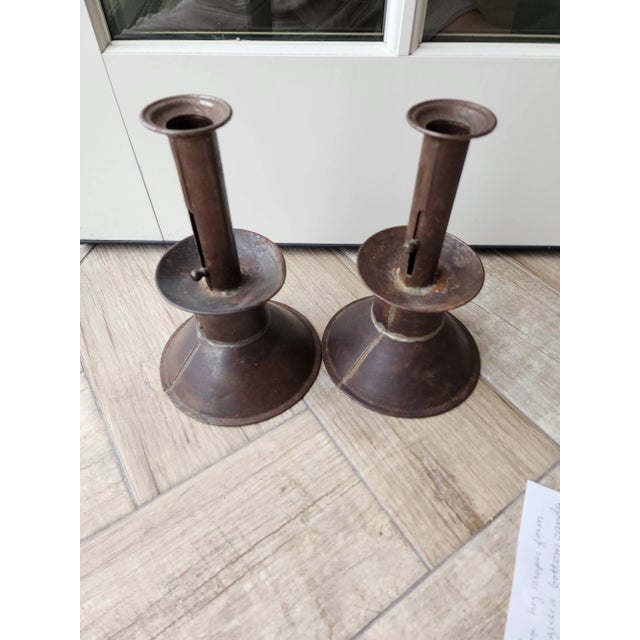 American Antique Tin Candlesticks For Sale - Image 12 of 12