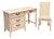 1970s Broyhill Faux Bamboo Writing Desk With Cane-Back Chair For Sale