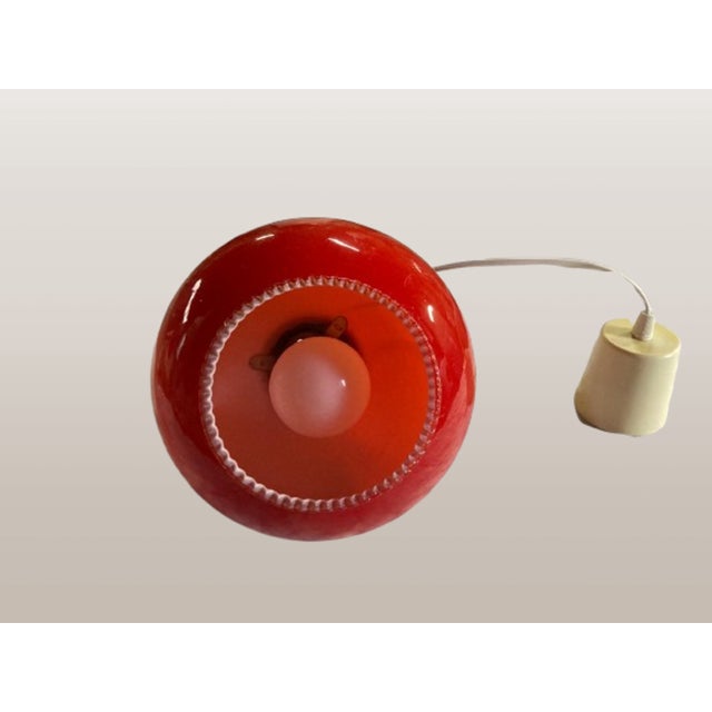 Red Opal Glass Pendant Globe, 1970s For Sale - Image 4 of 8