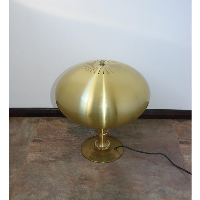 Gilt Brass Mushroom Table Lamp, 1970s For Sale - Image 6 of 9