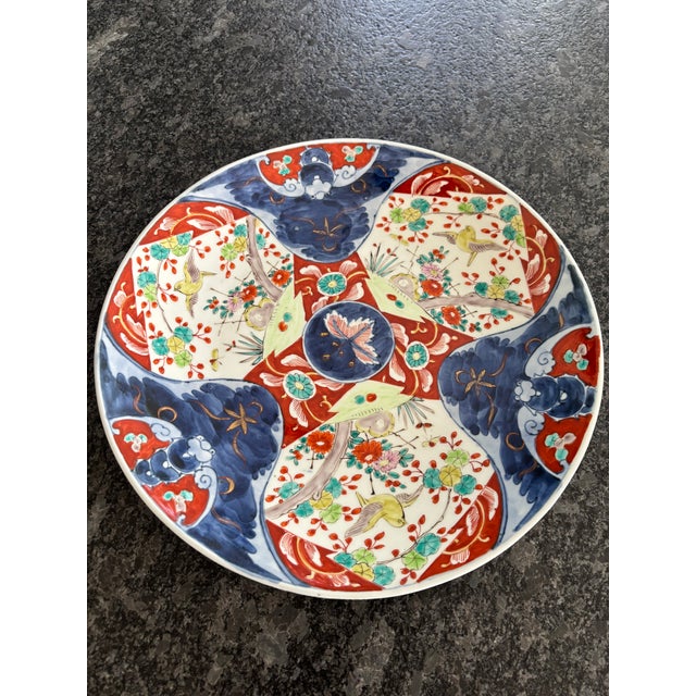 Beautiful handpainted antique Imari platter/charger. Measures 15”. No chips, cracks or damage. Very good antique condition
