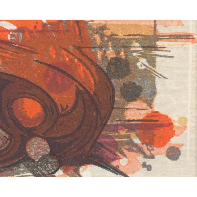 Mid 20th Century Abstract Japanese Woodblock Print by Hodaka Yoshida For Sale - Image 5 of 8