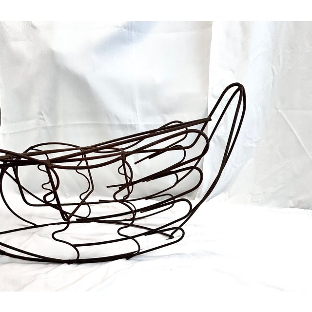 Large Vintage Wire Swan Planter – Rustic Metal Garden Sculpture Coastal Cottage Decor For Sale - Image 4 of 9