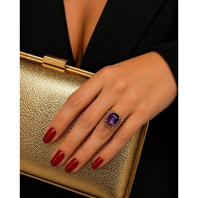 Bochic “Orient” Vintage Natural Multi Sapphire Ring Set In 18K Gold & Silver For Sale In New York - Image 6 of 15