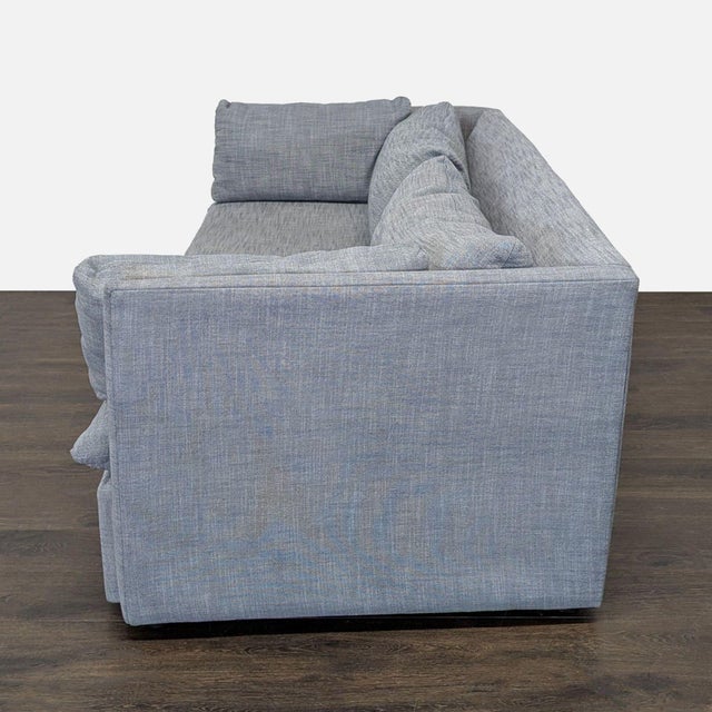 Modern West Elm Modern Gray 3-Seat Sofa With Clean Lines For Sale - Image 3 of 7