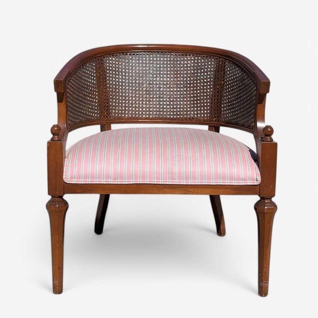 Regency Revival Cane Barrel-Back Armchair, 1970s For Sale - Image 16 of 18