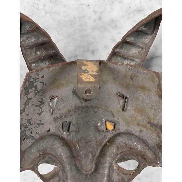 Metal African Folk Art Industrial Kudu Antelope Wall Hanging Sculpture For Sale - Image 7 of 7