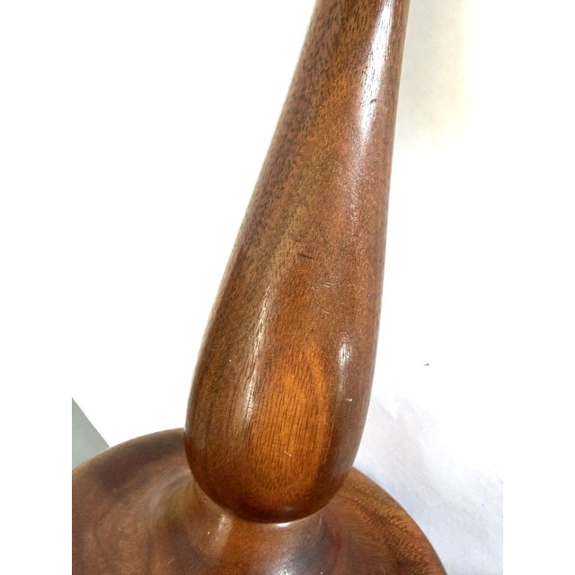 Brown Mid Century Modern Teak Candle Sticks For Sale - Image 8 of 11