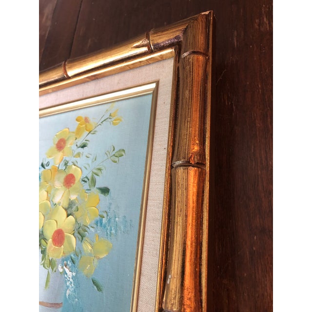 1960s Robert Cox Yellow Floral Impressionist Oil Painting, Framed For Sale - Image 6 of 10