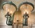 1970s Pair of Vintage Solid Brass Outdoor Sconces - Large Verdigris Patina Lanterns For Sale - Image 5 of 16