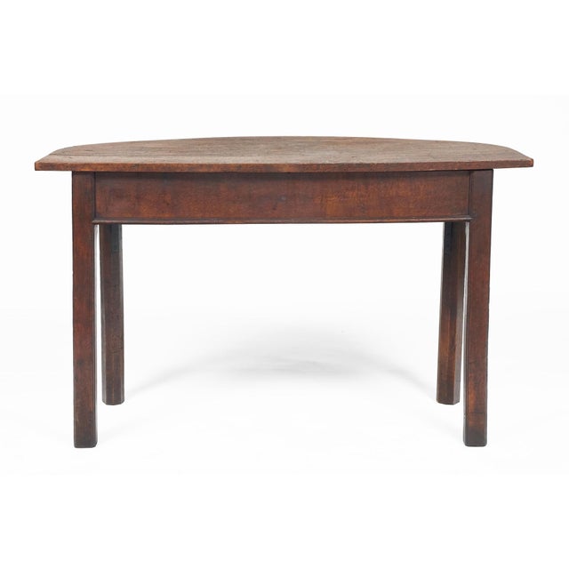 Wood Antique George II Oak D-End Table For Sale - Image 7 of 8