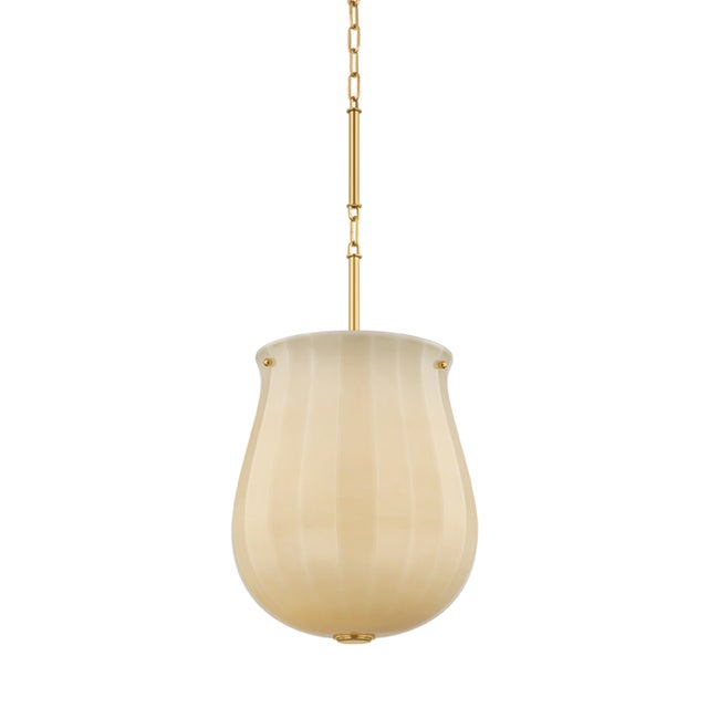 Hudson Valley Lighting Nevins 14 in. 1 Light Pendant in Aged Brass Finish For Sale