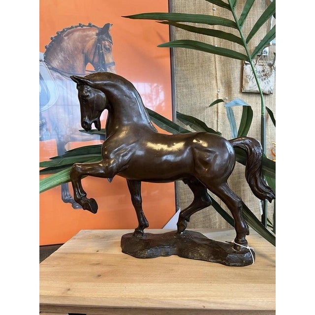 Black Unknown Artist, Classical Horse Sculpture, Cast Bronze For Sale - Image 8 of 11